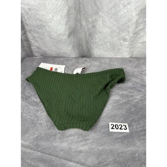 Becca Womens Size XS Line In The Sand Hipster Bikini Bottoms Ribbed Cactus Green - Picture 7 of 7